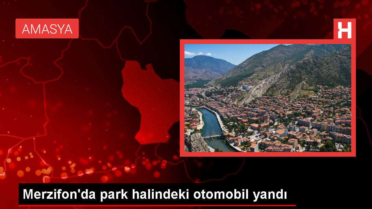 Amasya'da park halindeki otomobil yangında zarar gördü