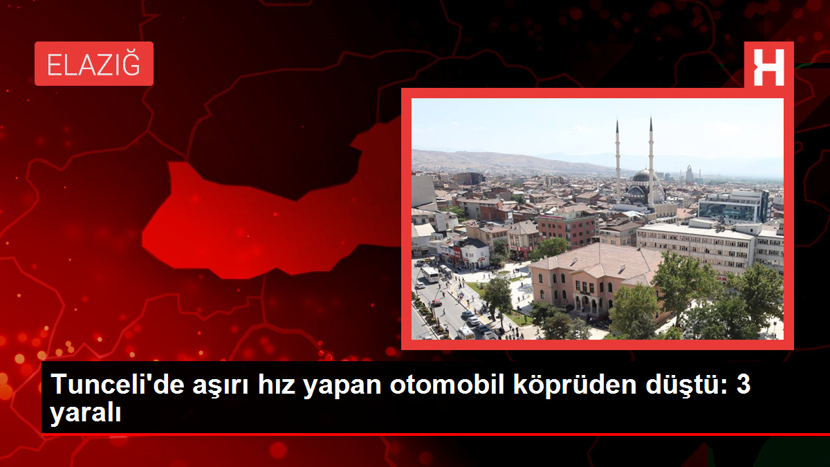 Tunceli'de aşırı hız yapan otomobil köprüden düştü