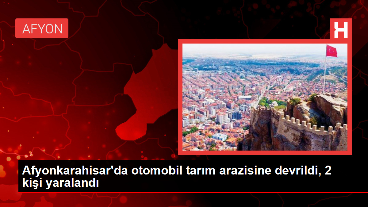 Afyonkarahisar'da otomobil tarım arazisine devrildi, 2 kişi yaralandı