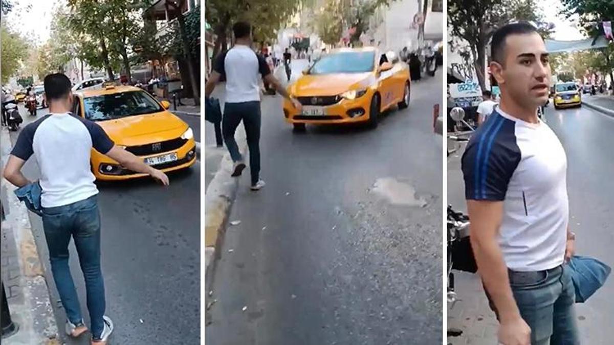 Beyoğlu'nda müşteri seçen taksiciler kamerada