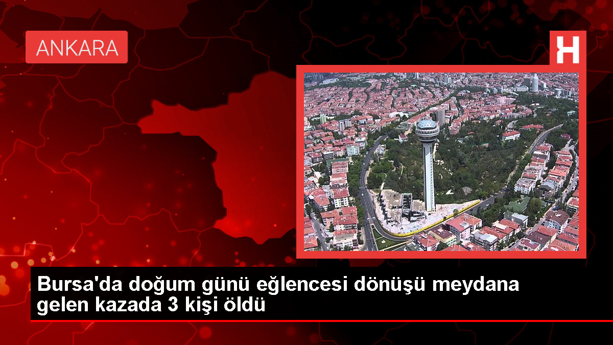 Bursa'da doğum günü kutlamasından dönen 4 arkadaşın bulunduğu otomobil kaza yaptı