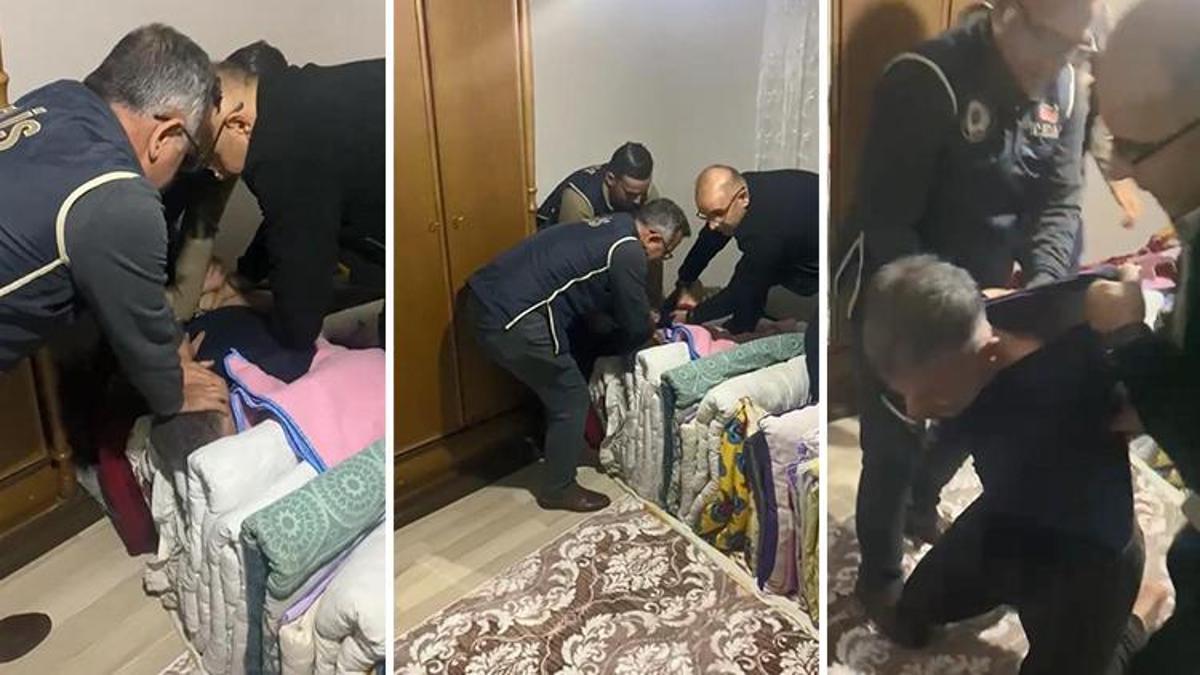 Bursa'da polisin aradığı şüpheli yorganların arasında yakalandı