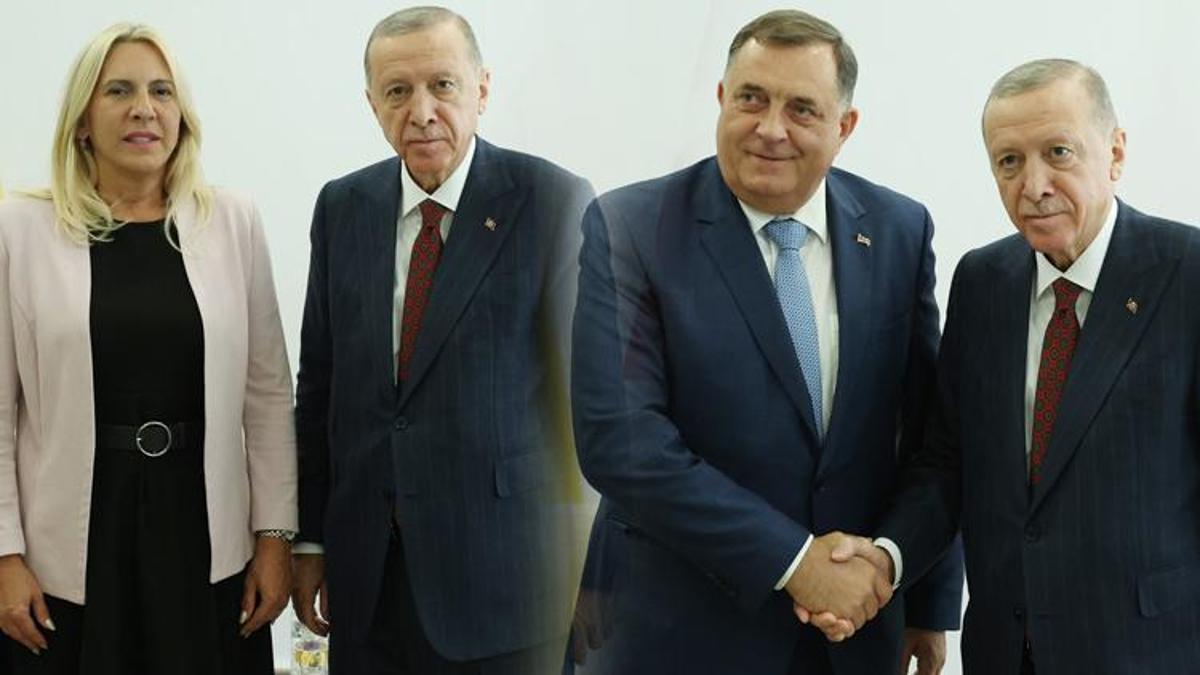 Cumhurbaşkanı Erdoğan, Zeljka Cvijanovic ve Milorad Dodik ile görüştü