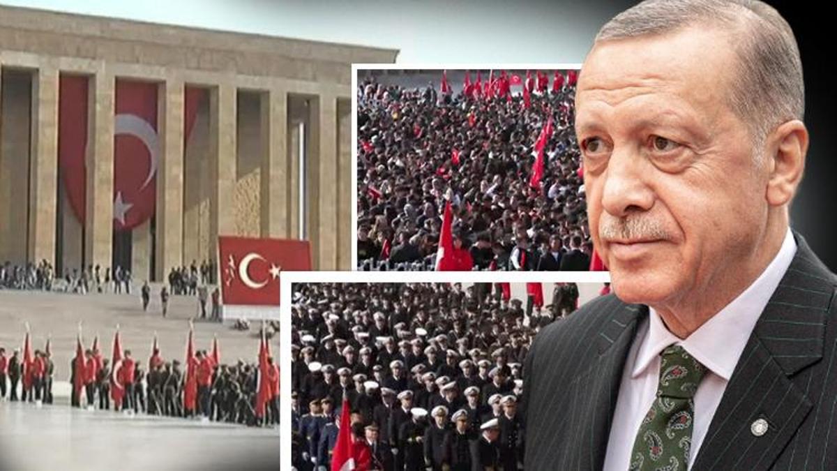 Cumhuriyet 100 yaşında... Erdoğan ve beraberindeki devlet erkânı Anıtkabir'de