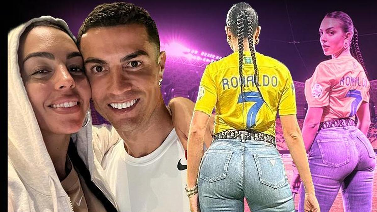 Georgina Rodriguez, Cristiano Ronaldo'ya destek için sahada!