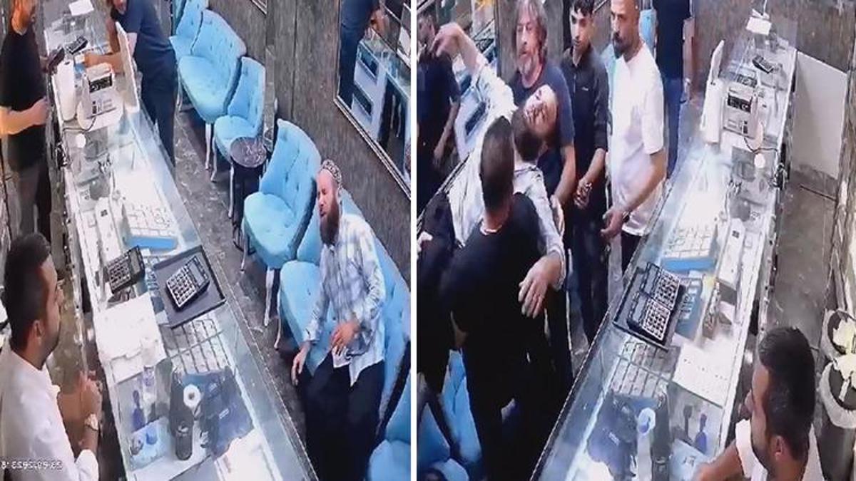 İzmir'de arı sokması sonrası iş yeri sahibi Mehmet Güneş'in baygınlık geçirdiği anlar kamerada