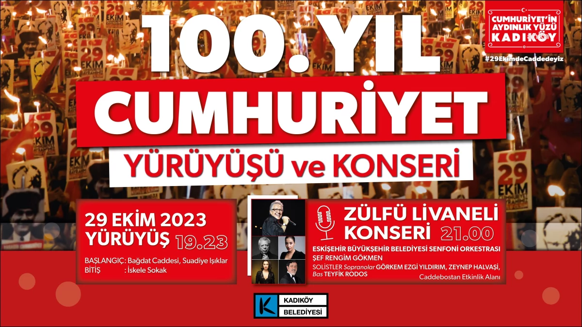 Kadıköy'de Cumhuriyetin 100. Yılı Coşkusu