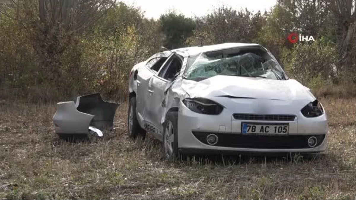 Kastamonu-Karabük karayolunda otomobil tarlaya yuvarlandı, sürücü yaralandı