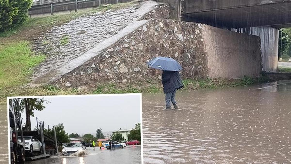 Kocaeli'de yollar göle döndü; alt geçidi su bastı