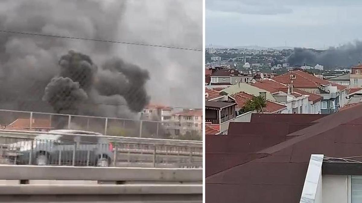 Küçükçekmece Florya'da iş yerinde yangın