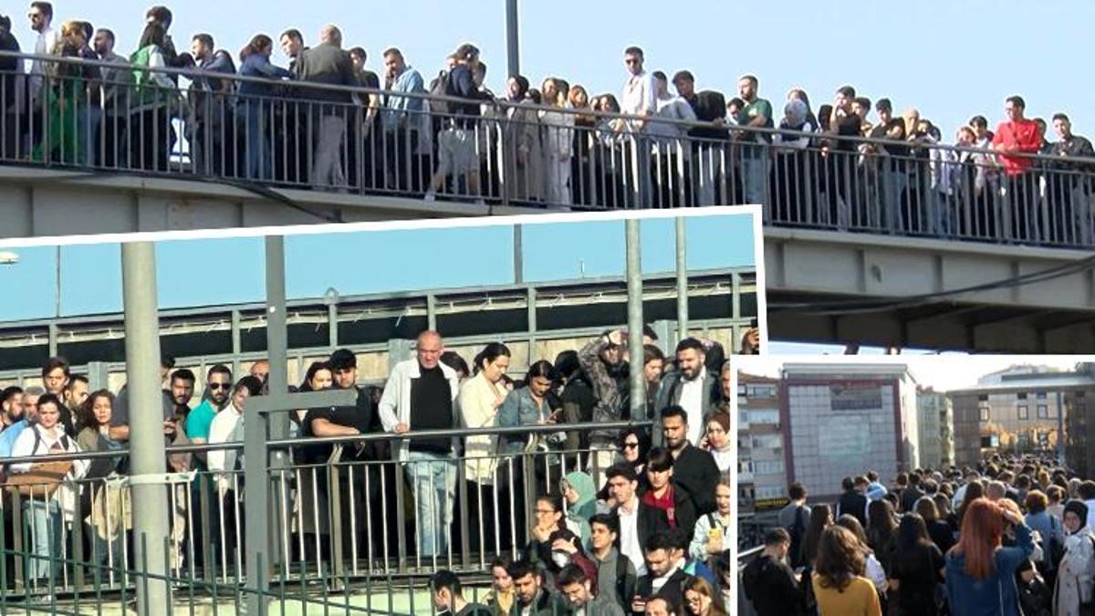 Metrobüs duraklarındaki yoğunluk vatandaşı isyan ettirdi