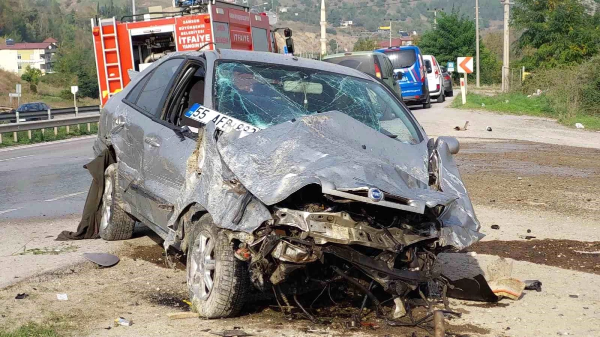 Samsun'da otomobil takla attı, infaz koruma memuru ağır yaralandı