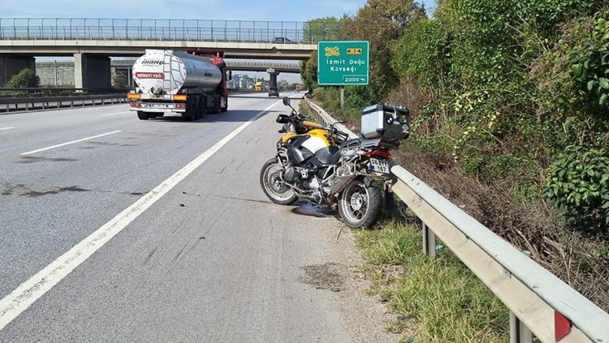 TEM'de korkunç kaza: Motosikletlinin kolu koptu