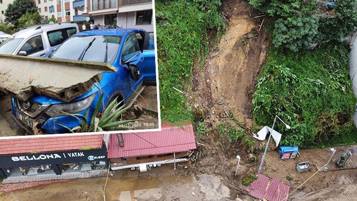 Trabzon'da su baskını ve heyelan! On altı kişi tahliye edildi