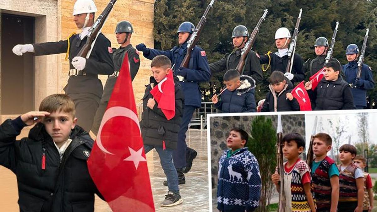 Bakan Güler davet etti... Saygı Nöbetçileri'ni canlandıran öğrenciler Anıtkabir'i ziyaret etti