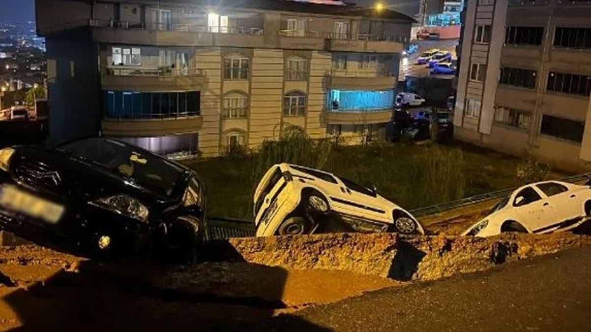 Bursa'da sağanak yağış nedeniyle istinat duvarı çöktü, 5 katlı apartman boşaltıldı