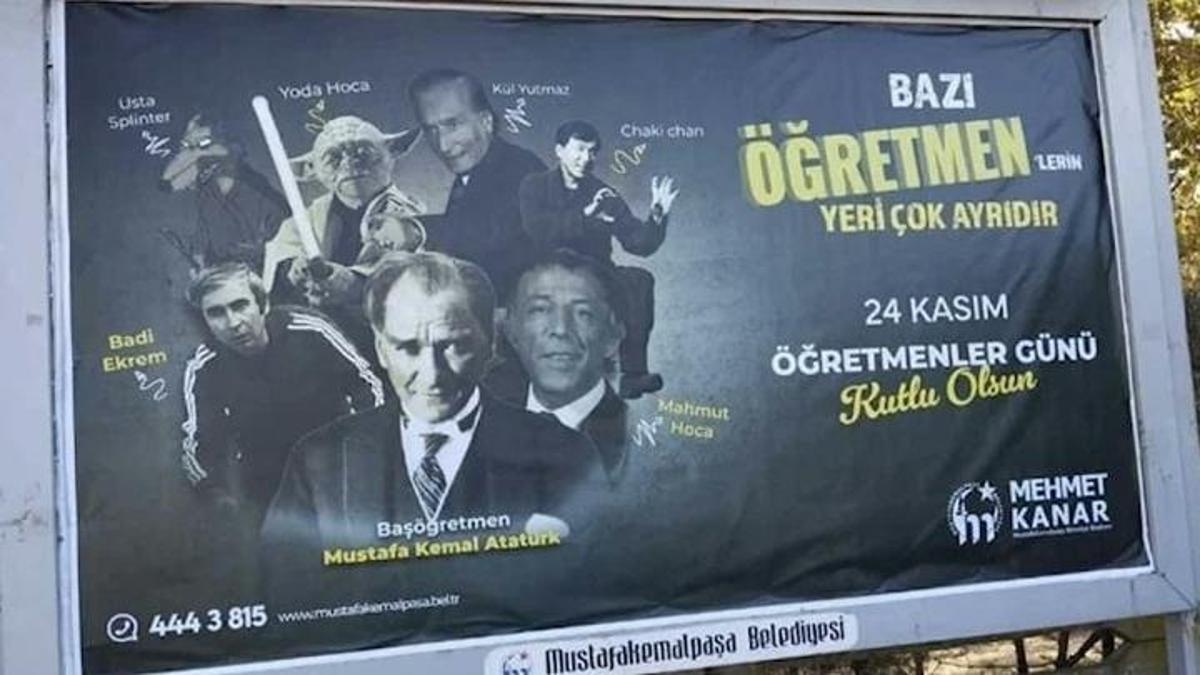 Bursa'da tartışılan '24 Kasım Öğretmenler Günü' afişi: 1 gün sonra kaldırıldı