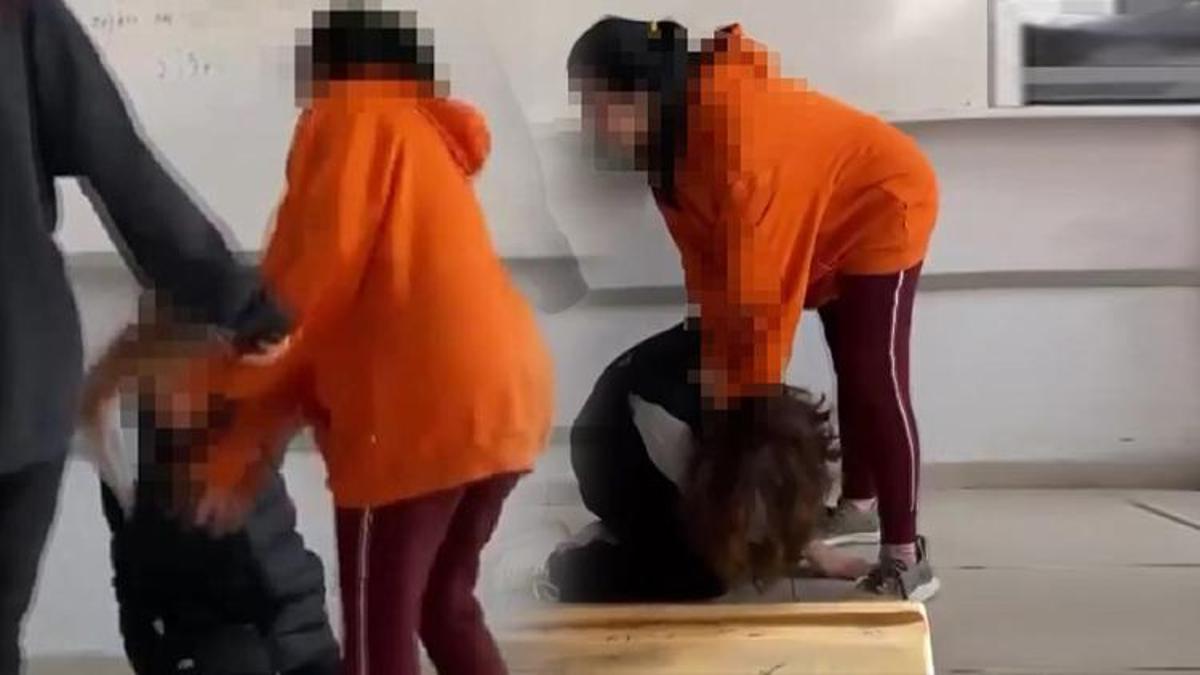 Lisede dehşete düşüren görüntü: Kız öğrenci, sınıf arkadaşı kızı dövdü