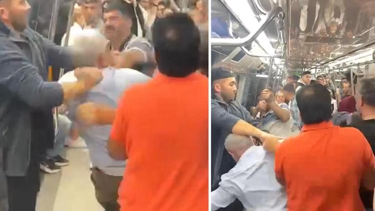 Metroda ortalık fena karıştı! O anlar kamerada