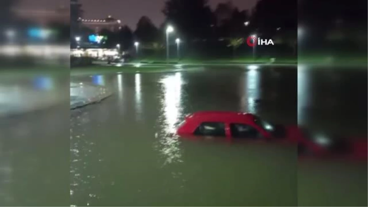 Park halindeki aracını çıkarmak isterken gölete düştü