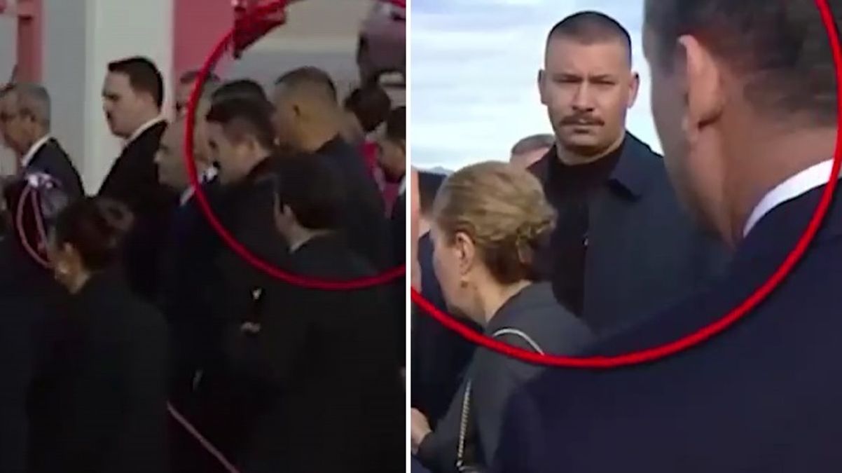 Cumhurbaşkanı Erdoğan'ın uzun boylu ve bıyıklı koruması Yunanistan'da gündem oldu