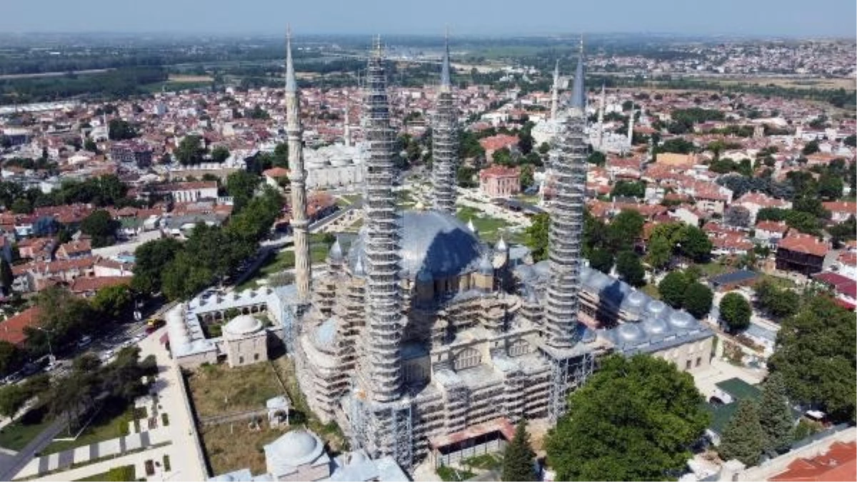 Edirne Selimiye Camisi'nde restorasyon çalışmaları hızla ilerliyor