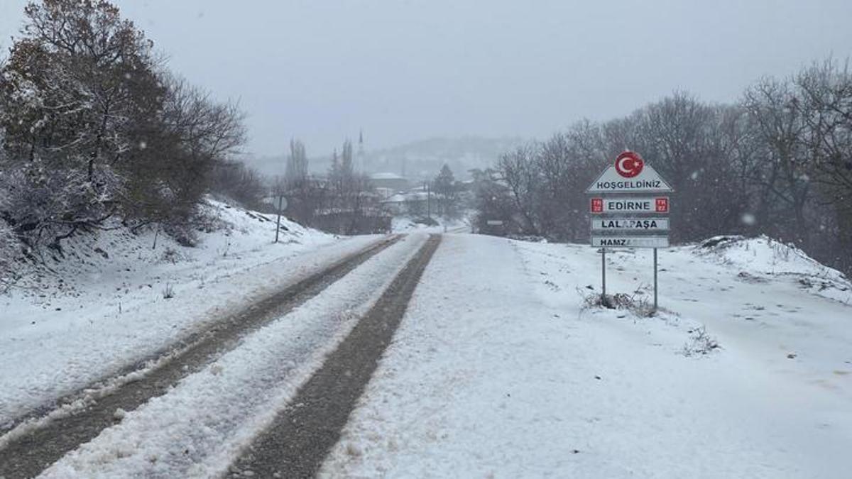 Edirne'nin yüksekleri beyaza büründü