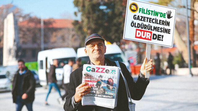 Filistin İçin Gazeteci Dayanışması'ndan Filistin'de katledilen gazeteciler anısına ‘Gazze’te  | Aktüel Haberleri