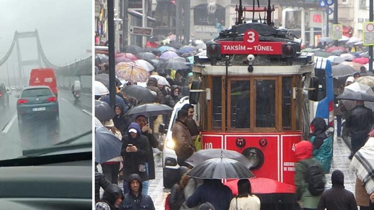 İstanbul'da yağış vatandaşlara zor anlar yaşattı