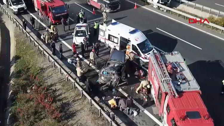 Kuzey Marmara Otoyolunda feci kaza! 6 kişi yaralandı