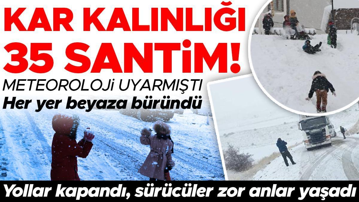 Meteoroloji uyarmıştı! Türkiye kar yağışına teslim... Araçlar yolda kaldı, kar kalınlığı 35 santimi buldu