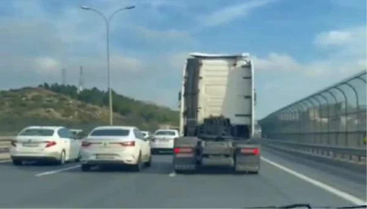 TEM'de TIR ve otomobil arasında trafik kavgası