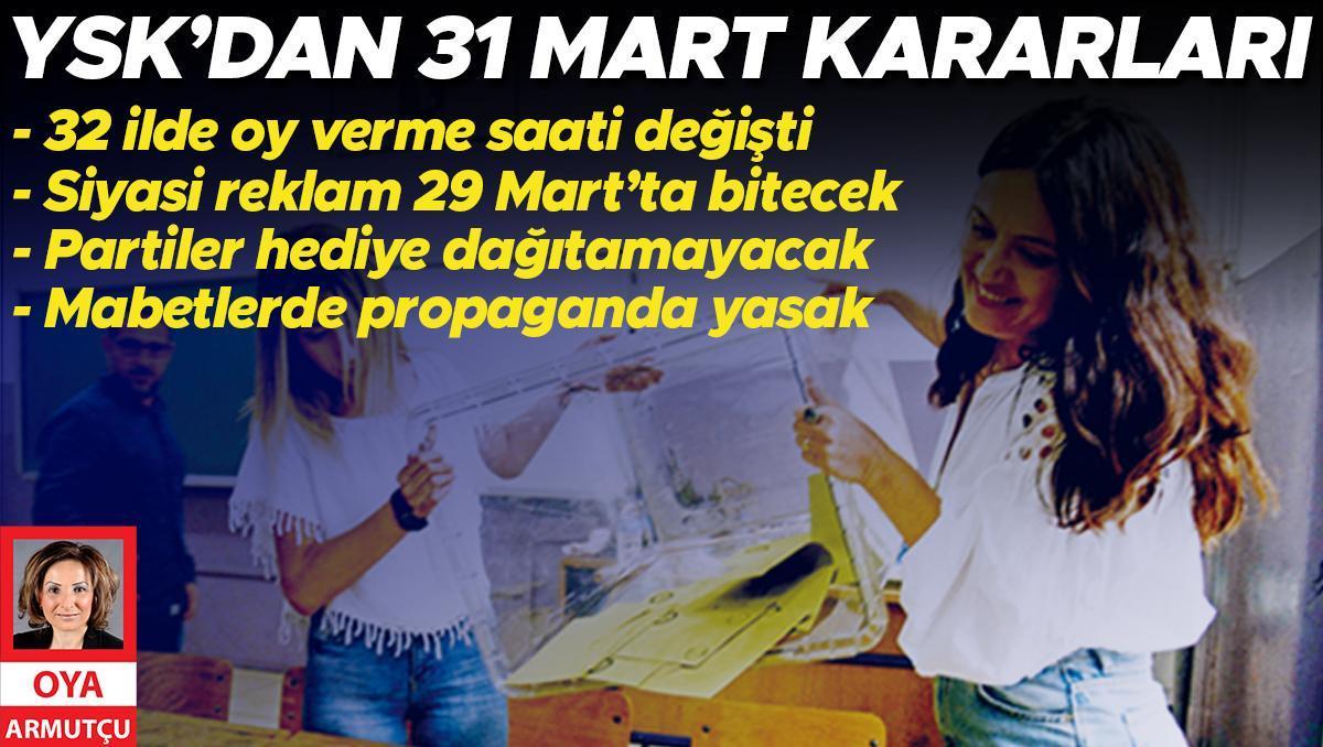 YSK’dan 31 Mart kararları