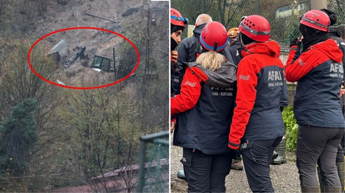 Zonguldak'taki heyelanda göçük altında kalan anne ve oğlu arama çalışmaları yeniden başladı