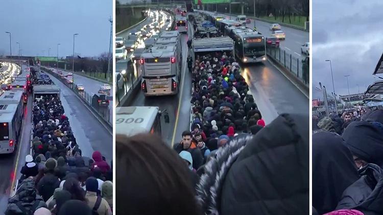 Altunizade metrobüs durağında yoğunluk