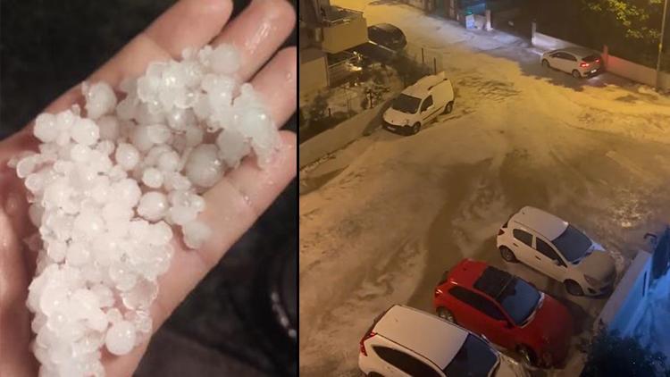 Antalya’da dolu etkili oldu! Sokaklar beyaza büründü