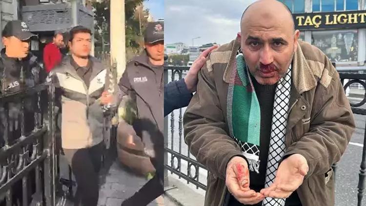 Filistin'e destek yürüyüşündeki saldırgana tokat atan şüpheli serbest bırakıldı