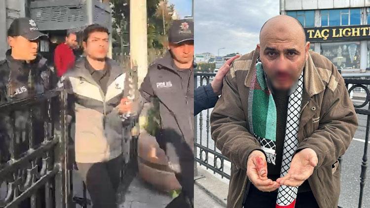 Filistin'e destek yürüyüşündeki vatandaşa yumruklu saldırı: O şüpheli gözaltında