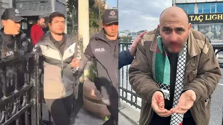 İstanbul'da Kelime-i Tevhid bayrağı açan kişiyi yumruk atmıştı! İfadesi ortaya çıktı