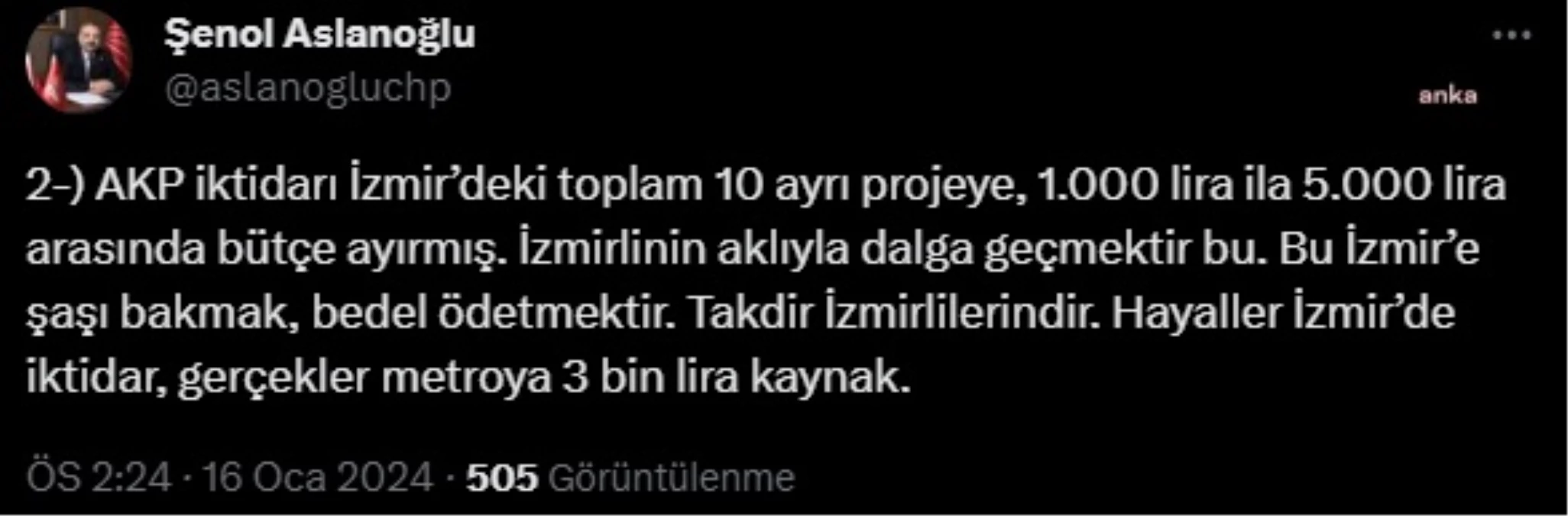 İzmir Halkapınar-Otogar metrosu için ayrılan bütçe tepki çekti