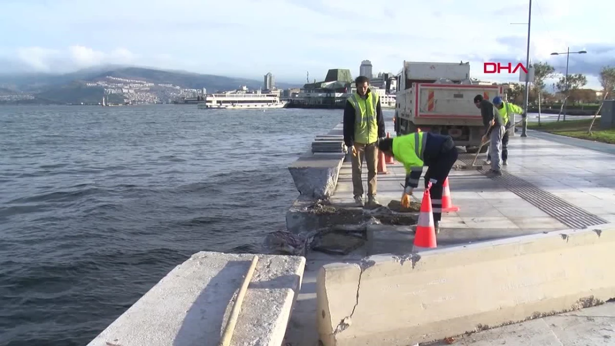 İzmir'de kaptanın kontrolünden çıkan yolcu gemisi kıyı bandına çarptı