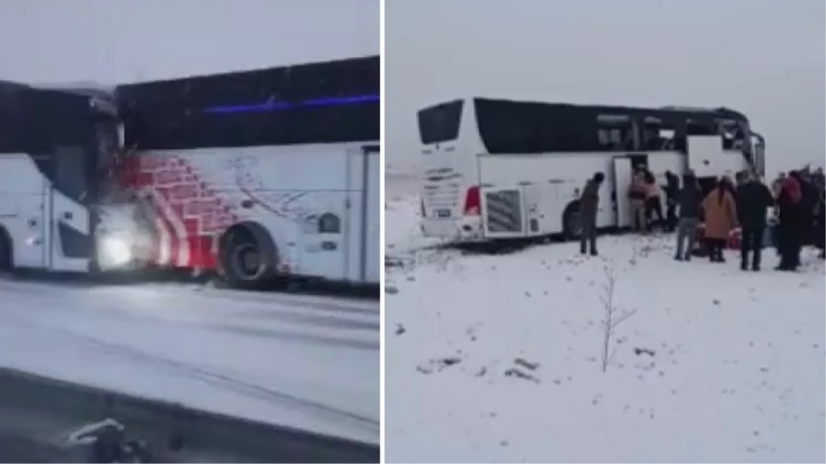 Kars'ta kontrolden çıkan otobüs önündeki araçlara böyle çarptı! Ölü ve yaralılar var