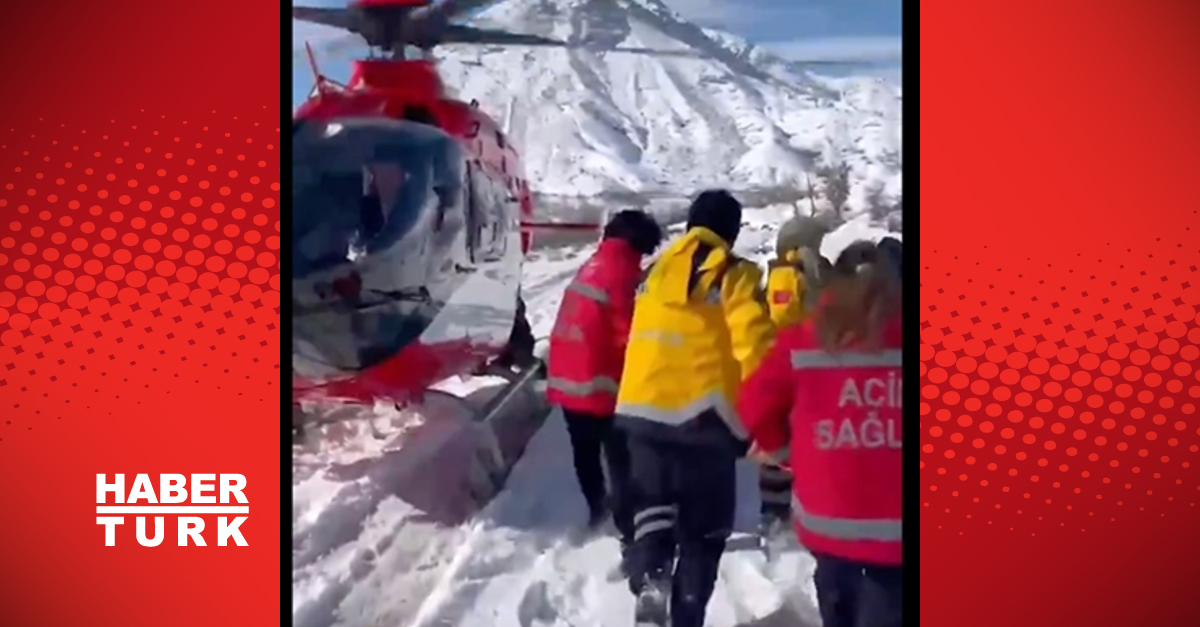 Köydeki hasta, helikopter ambulansla hastaneye ulaştırıldı