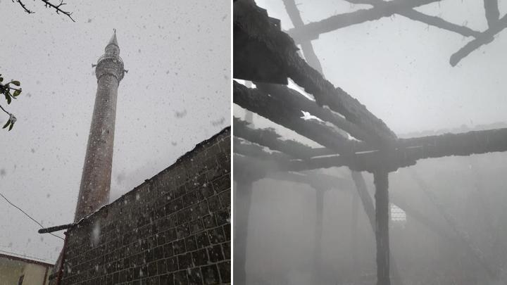 Rize'de dün ibadete açılan camiye bugün yıldırım düştü! Çıkan yangın kontrol altına alındı