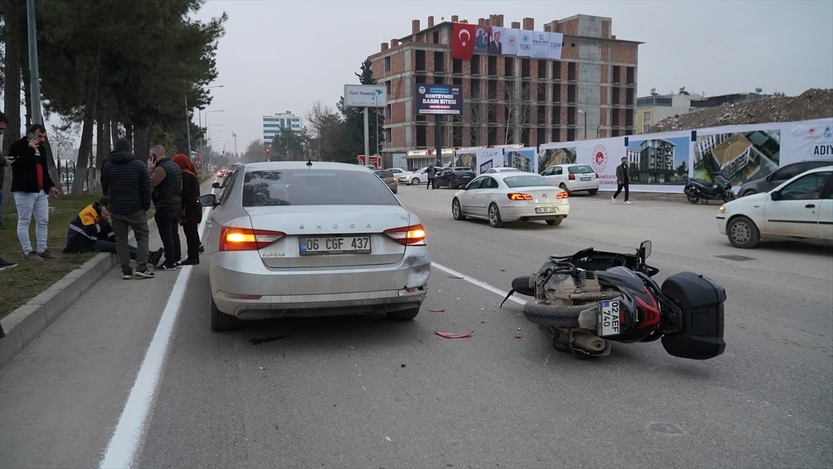 Adıyaman'da otomobille motosikletin çarpışması sonucu bir kişi yaralandı