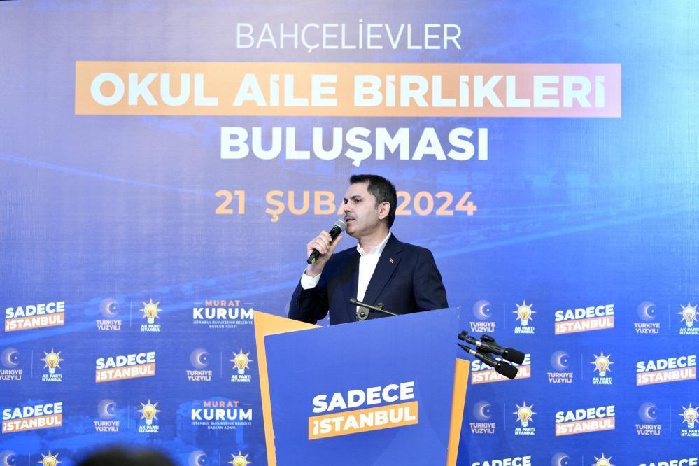 AK Parti İBB Başkan Adayı Kurum: Okul bahçelerine kapalı otoparklar yapacağız