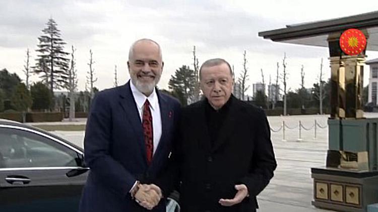 Arnavutluk Başbakanı Edi Rama Beştepe'de... Erdoğan, törenle karşıladı