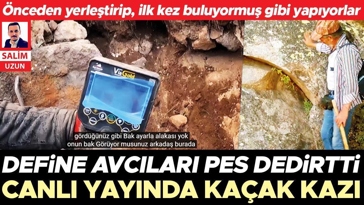 Define avcıları pes dedirtti... Canlı yayında kaçak kazı