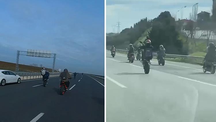 İstanbul'da motosikletlilerin tehlikeli yolculuğu kamerada