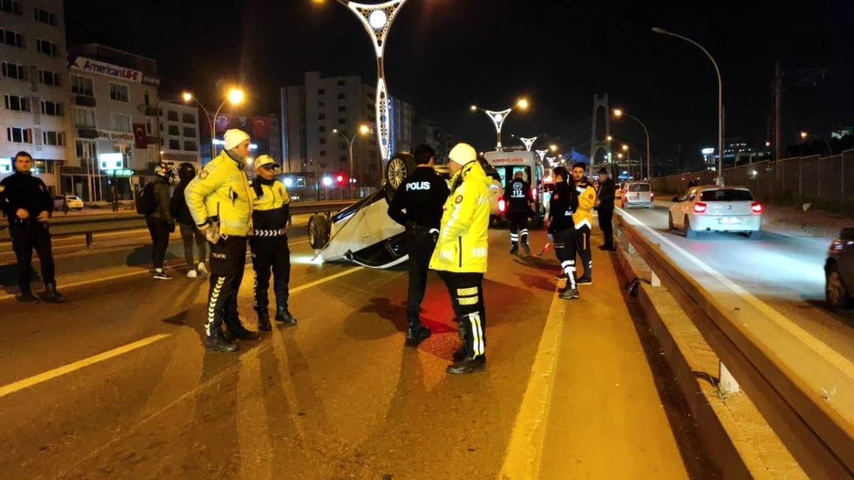 İzmit'te otomobil takla attı, sürücü kayıp